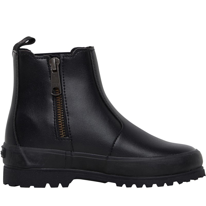 Superga Girls 2666 Alipna Vegan Leather Boots Total Black