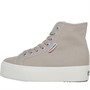 Superga Womens 2708 Hi Top Trainers Grey Colomba/White Avorio