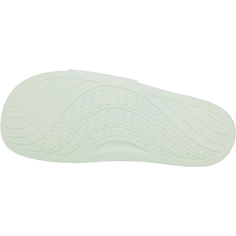 Superga Womens 1908 Slides Clear Identity Sliders Green Primrose