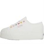 Superga Womens 2790 Rainbow Details Platform Pumps White Avorio/Groovy Eyelets