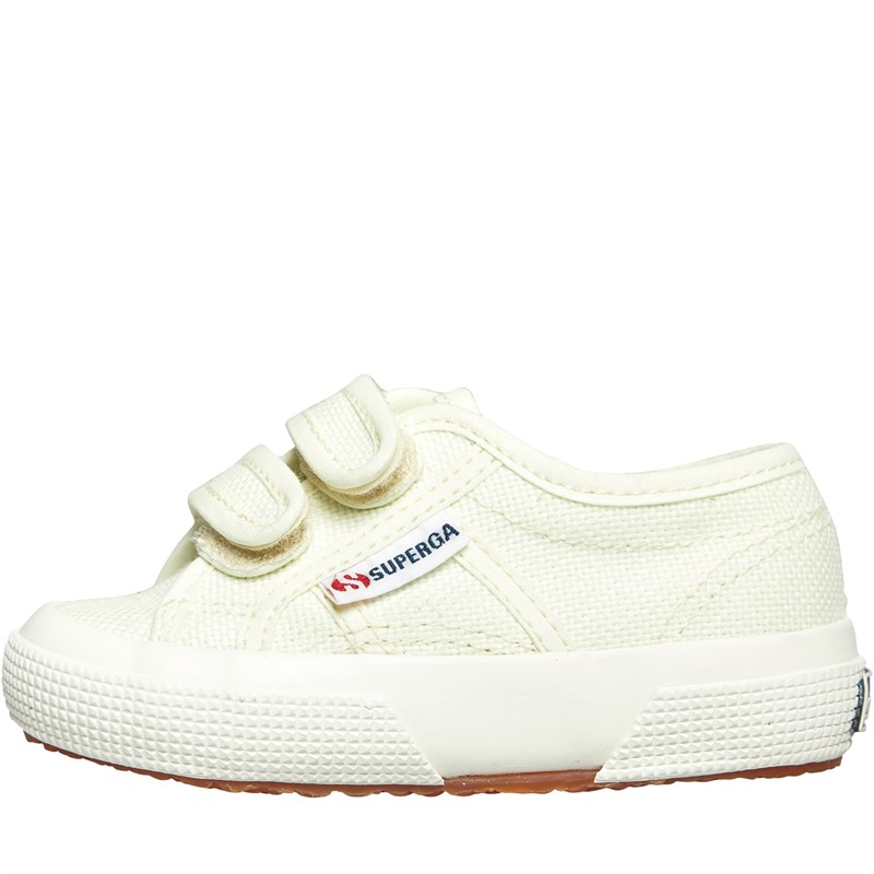 Superga Girls 2750 Cotjstrap Classic Trainers Green Light-F Avorio