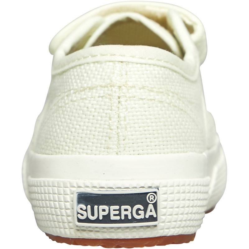 Superga Girls 2750 Cotjstrap Classic Trainers Green Light-F Avorio