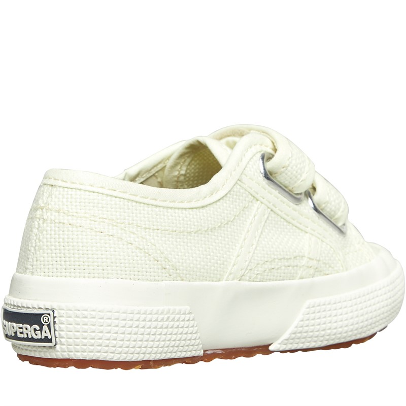 Superga Girls 2750 Cotjstrap Classic Trainers Green Light-F Avorio