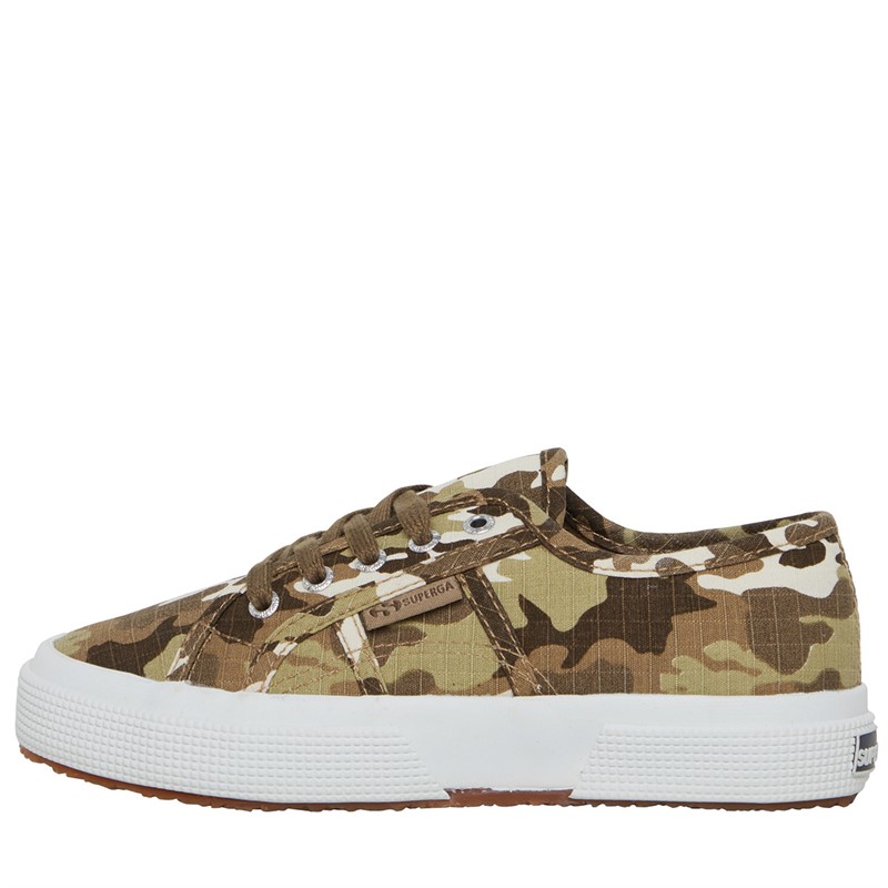 Superga Kids 2750 Lace Up Pumps Beige Raw Camo