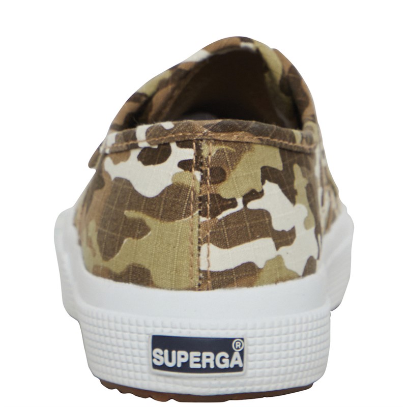 Superga Kids 2750 Lace Up Pumps Beige Raw Camo