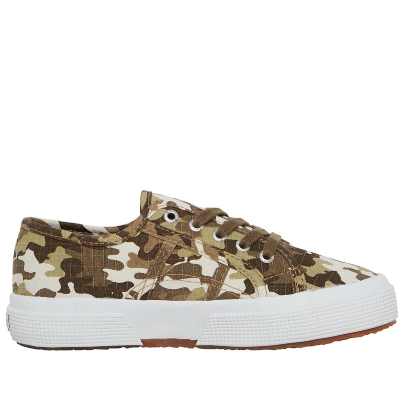 Superga Kids 2750 Lace Up Pumps Beige Raw Camo