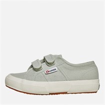 Superga Kids 2750 Cotjstrap Classic Canvas Trainers Green Iceberg F Avorio