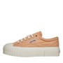 Superga Womens 2631 Stripe Platform Canvas Trainers Pink Peach/Avorio