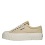 Superga Womens 2631 Stripe Platform Canvas Trainers Light Beige/ Eggshell/ Avorio
