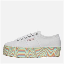 Superga Womens 2790 Liquify Sole Canvas Trainers White/Multicolor Pastels