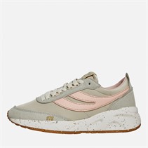 Superga Womens 4089 Training 9TS Slim Vegan Faux Leather Trainers Beige Gesso Grey/Light Pinkish Beige