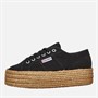 Superga Womens 2790 Rope Canvas Trainers Black