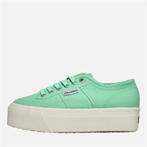 Superga Womens 2790 Cotw Linea Up And Down Canvas Trainers Green Water/Avorio