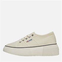 Superga Womens 2287 Bubble Line Canvas Trainers Beige Natural/Avorio