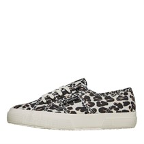 Superga Womens 2750 Print Canvas Trainers Light Beige Leopard/Avorio