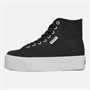 Superga Womens 2708 Hi Top Canvas Trainers Black/White