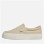 Superga Womens 2740 Platform Slip-On Canvas Trainers Light Beige/Eggshell/Avorio