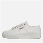 Superga Womens 2740 Platform Tumble Leather Trainers White