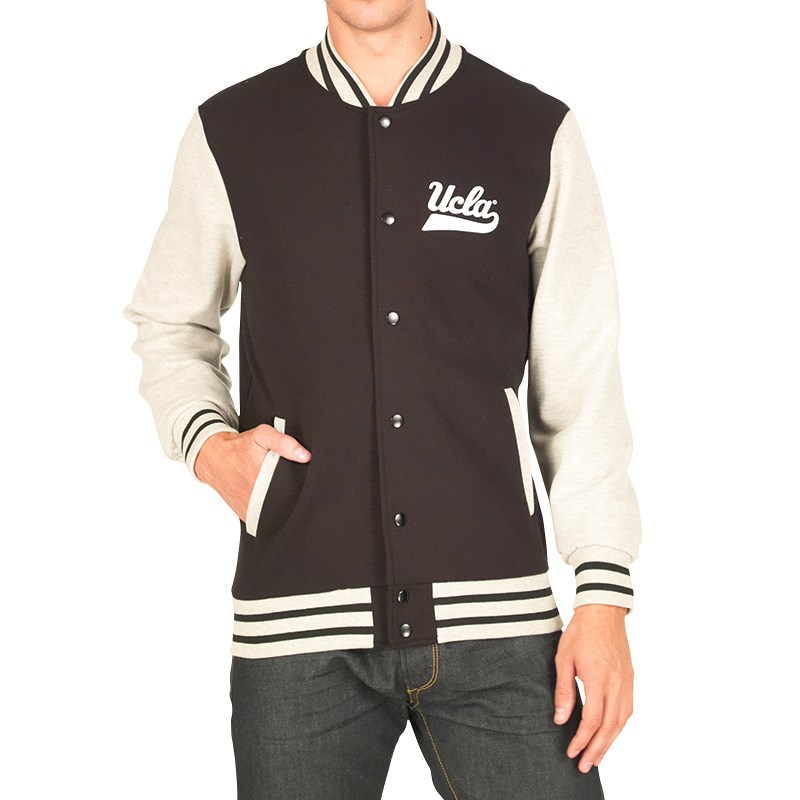 Buy UCLA Mens Varsity Jacket Black/Light Grey Marl