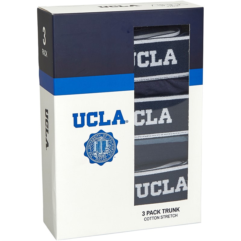 UCLA Mens Three Pack Boxers Peacoat/Stripe/Light Grey Marl