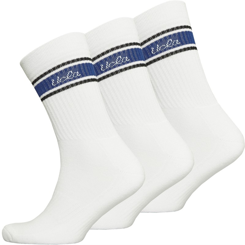 UCLA Mens Rucksock Three Pack Crew Socks White