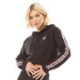 11 Degrees Womens Branded Taped Cropped Hoodie Black