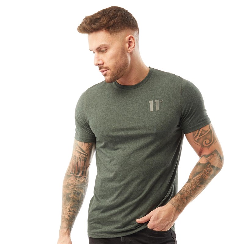 11 Degrees Herrer Core T-shirts Mørk Mergel-Grøn
