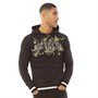 11 Degrees Mens Embroidered Pullover Hoodie Black/Gold