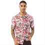 11 Degrees Mens Short Sleeve Resort Shirt Black Leaf