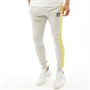 11 Degrees Mens Nitro Contrast Side Stripe Print Joggers Tornado Grey Marl