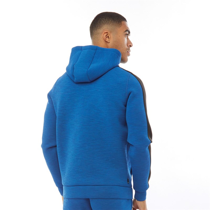11 Degrees Mens Space Dye Pull Over Hooded Track Top Blue/Black