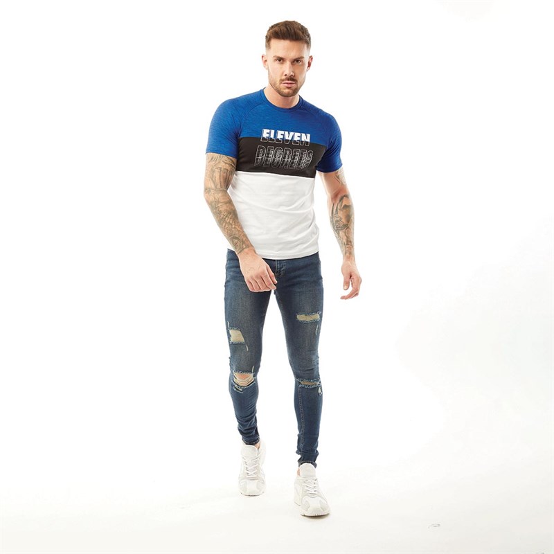 11 Degrees Heren T-shirts Blauw