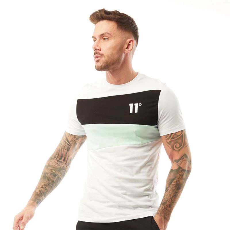11 Degrees Męskie Astro T-shirty Biały