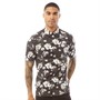 11 Degrees Mens Floral Short Sleeve Shirt Black/White