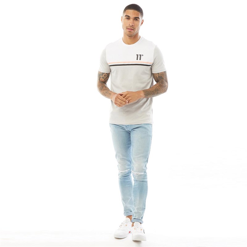 11 Degrees Herren T-Shirts Hellgrau