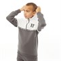 11 Degrees Boys Cut And Sew Quarter Zip Pull Over Hoodie Steel/White