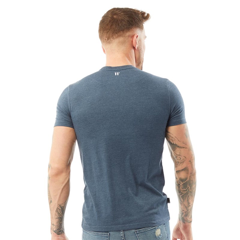11 Degrees Mens Core T-Shirt Navy Marl