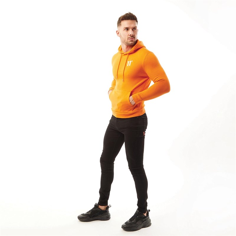 11 Degrees Męskie Core Bluzy z kapturami Pomarańczowy