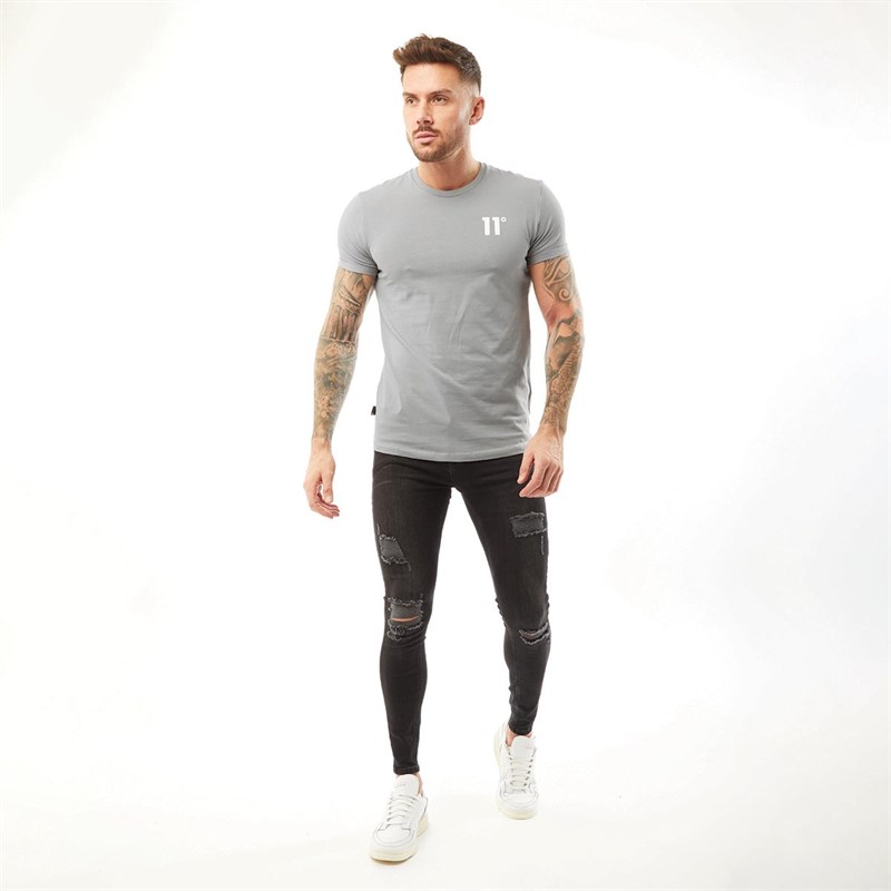 11 Degrees Heren Core T-shirts Grijs