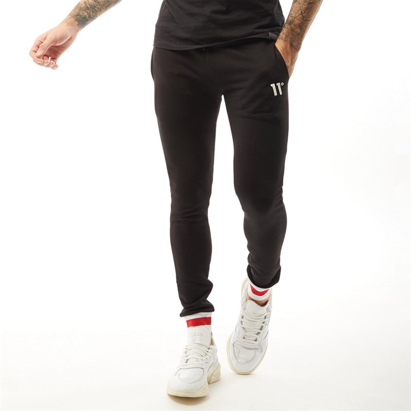 Buy 11 Degrees Mens Apollo Joggers Skinny Fit Black