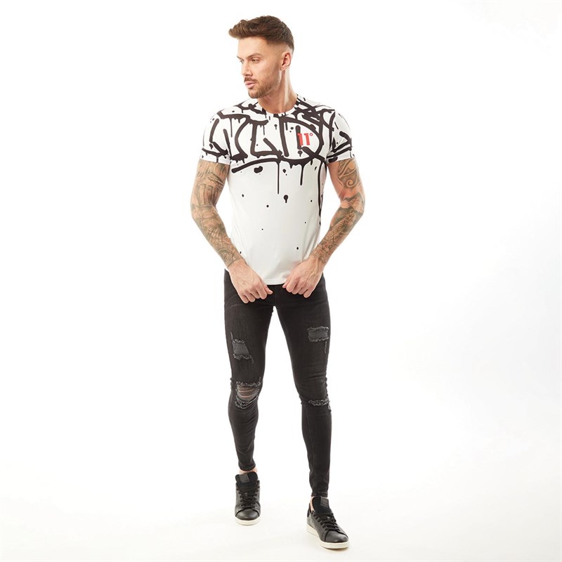 11 Degrees Mens Apollo Sub T-Shirt Black/White