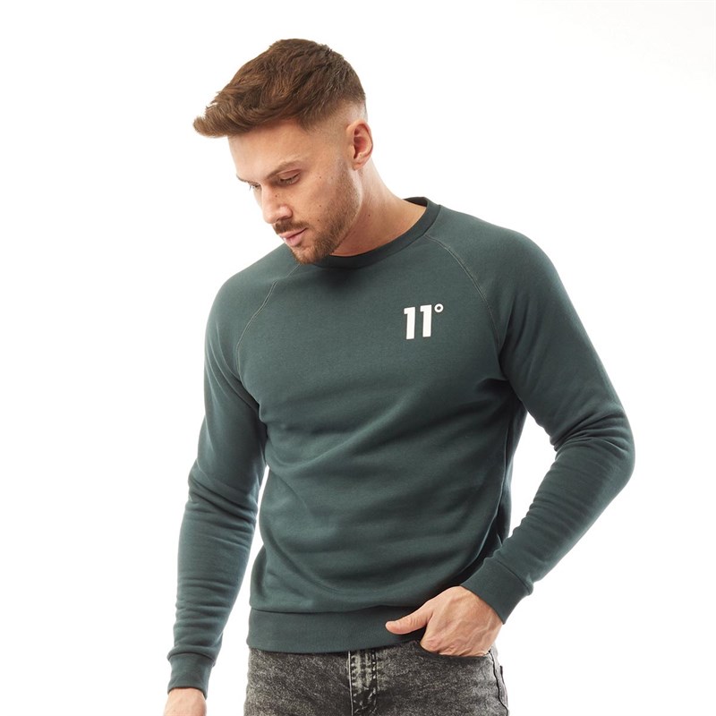 11 Degrees Mens Core Sweatshirt Darkest Spruce Grey