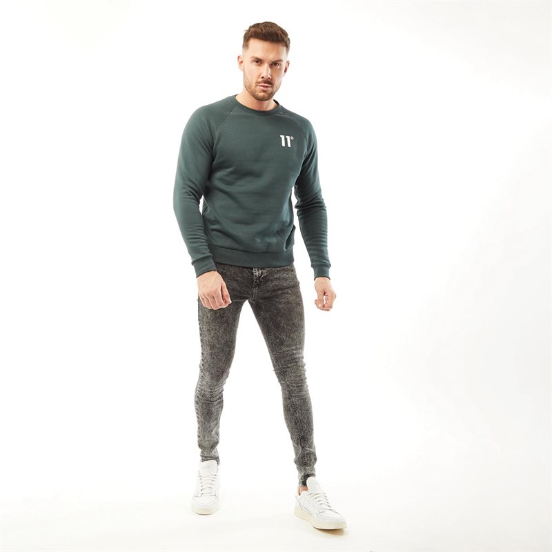 11 Degrees Mens Core Sweatshirt Darkest Spruce Grey