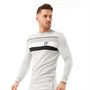 11 Degrees Mens Mercury Mesh Print Cut And Sew Sweatshirt Vapour Grey