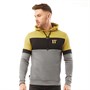 11 Degrees Mens Cut And Sew Pullover Hoodie Charcoal/Black/Gold
