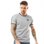 11 Degrees Mens Dash Contrast Back T-Shirt Black/Grey Marl/White