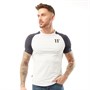 11 Degrees Mens Raglan Block T-Shirt White/Navy