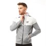 11 Degrees Mens Taped Block Hooded Poly Track Top Concrete Marl/White