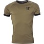 11 Degrees Mens Taped Ringer T-Shirt Khaki/Black