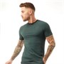 11 Degrees Mens Contrast Print Muscle Fit T-Shirt Darkest Spruce Green/Black
